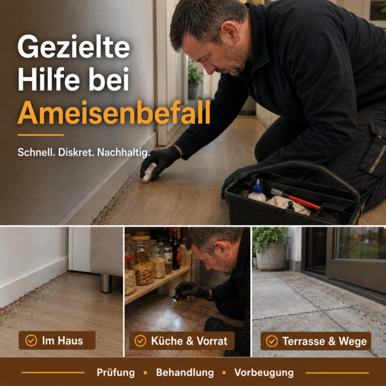 Moser Ameisen Mitarbeiter bei der Kontrolle von Ameisen im Haus